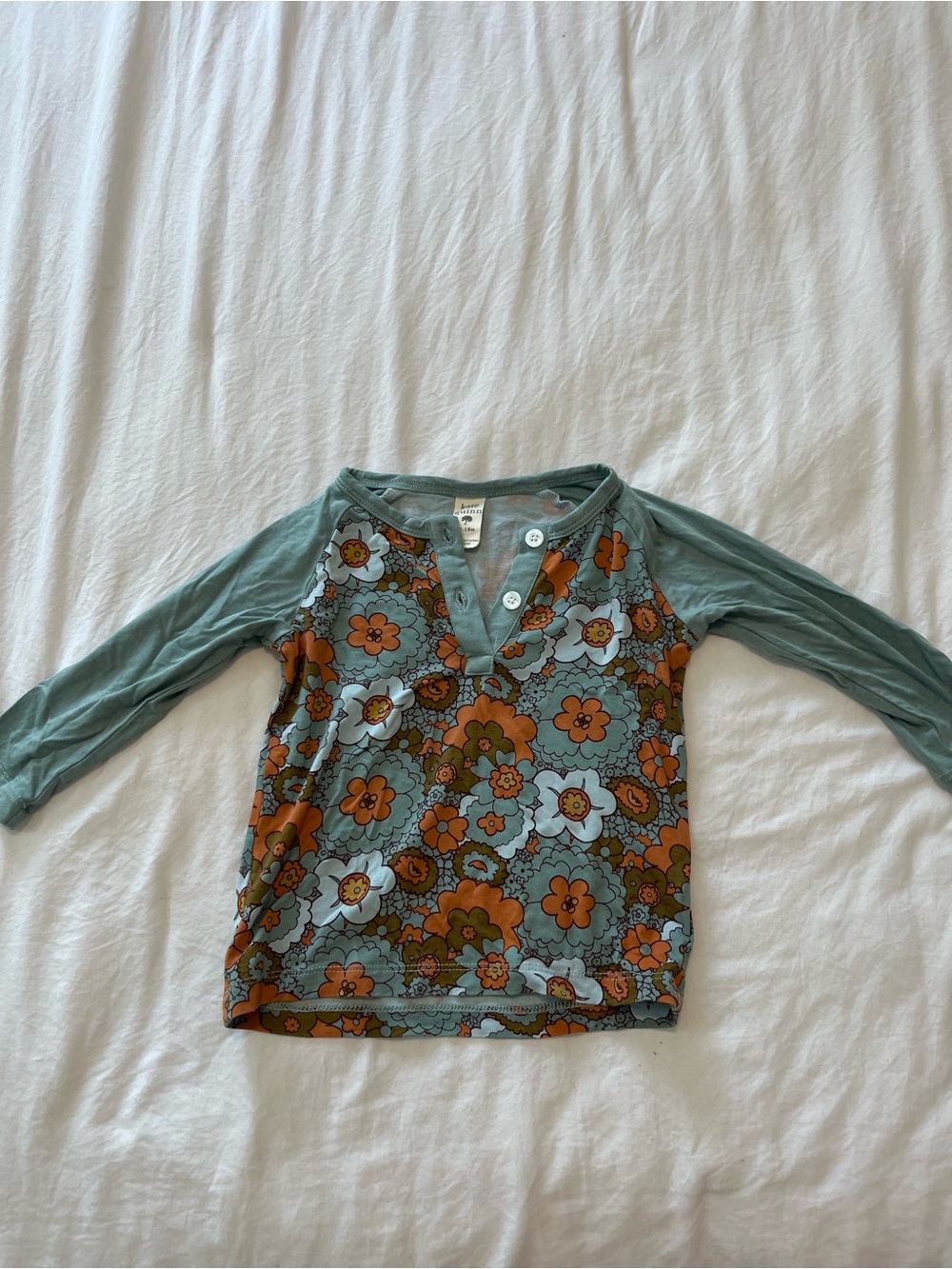Kate Quinn blue floral long sleeve tshirt 12-18m